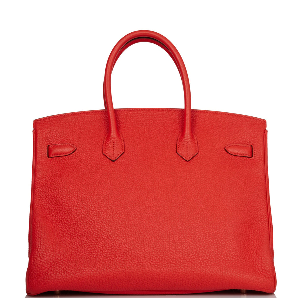 Pre-owned Hermes Birkin 35 Capucine Togo Gold Hardware