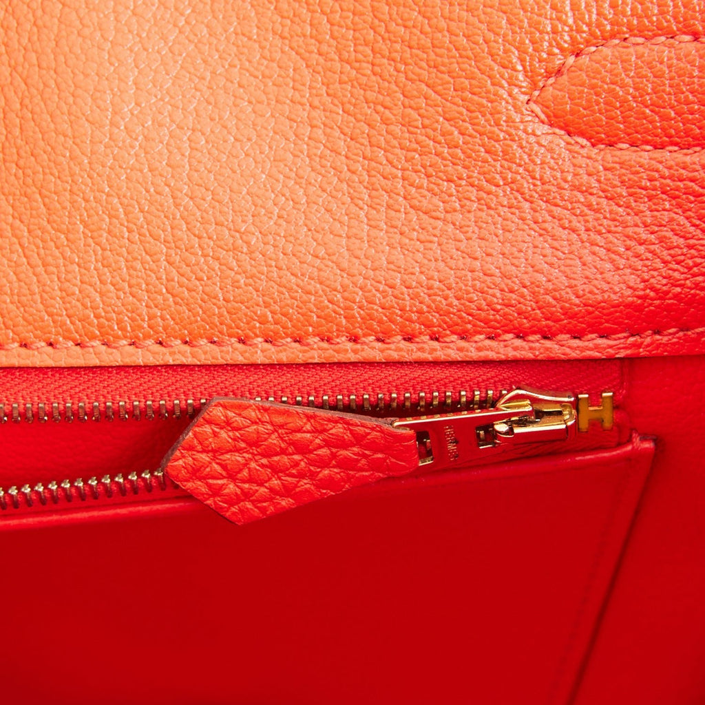 Pre-owned Hermes Birkin 35 Capucine Togo Gold Hardware