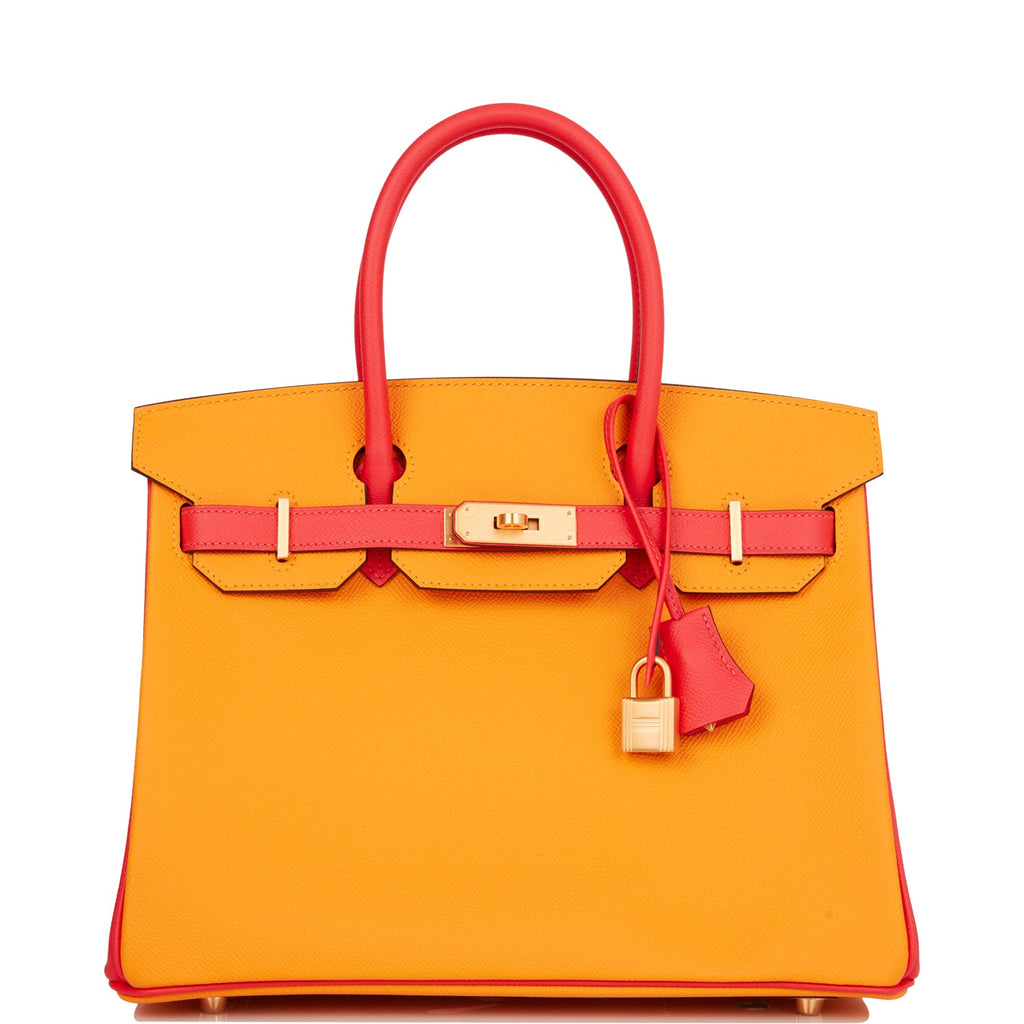 Hermes Birkin 30 Jaune D'Or and Rose Jaipur Epsom Brushed Gold Hardware