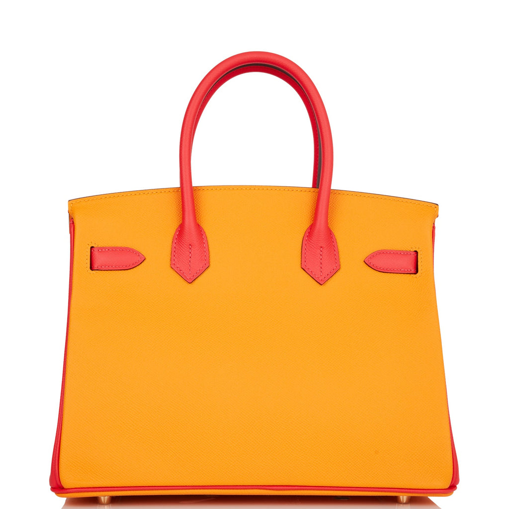Hermes Birkin 30 Jaune D'Or and Rose Jaipur Epsom Brushed Gold Hardware