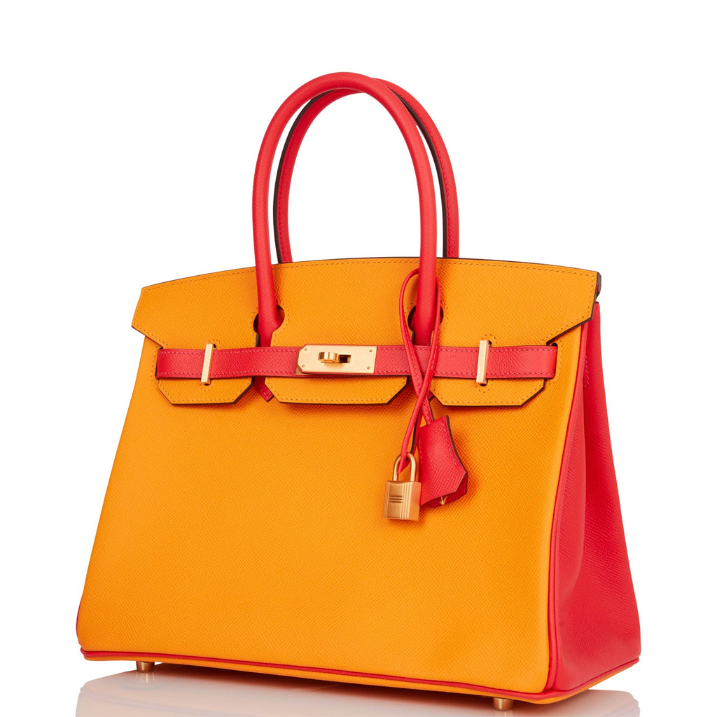 Hermes Birkin 30 Jaune D'Or and Rose Jaipur Epsom Brushed Gold Hardware