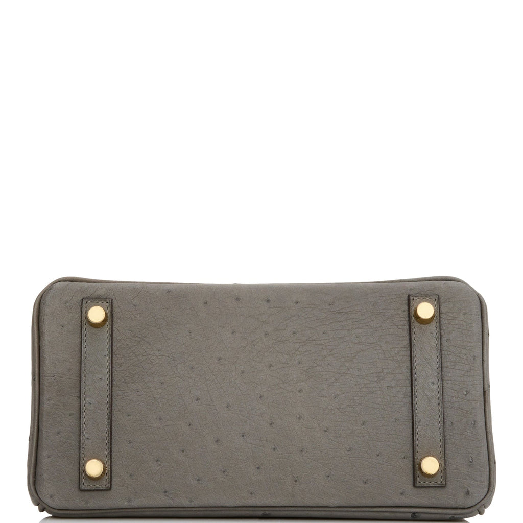 Hermes Birkin 25 Gris Meyer Ostrich Gold Hardware