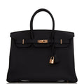 Hermes Birkin 35 Black Togo Rose Gold Hardware