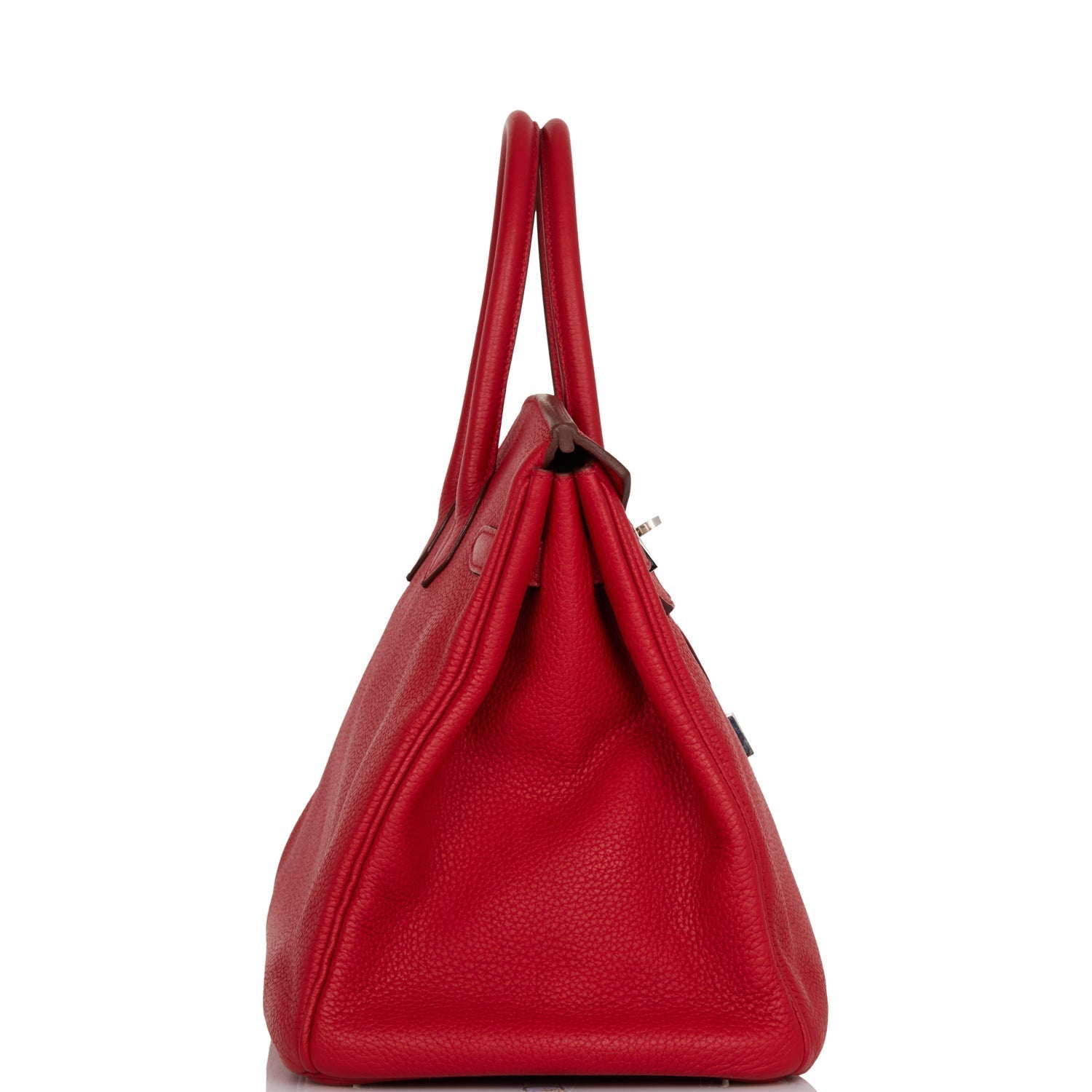Pre-owned Hermes Birkin 35 Rouge Casaque Clemence Palladium Hardware