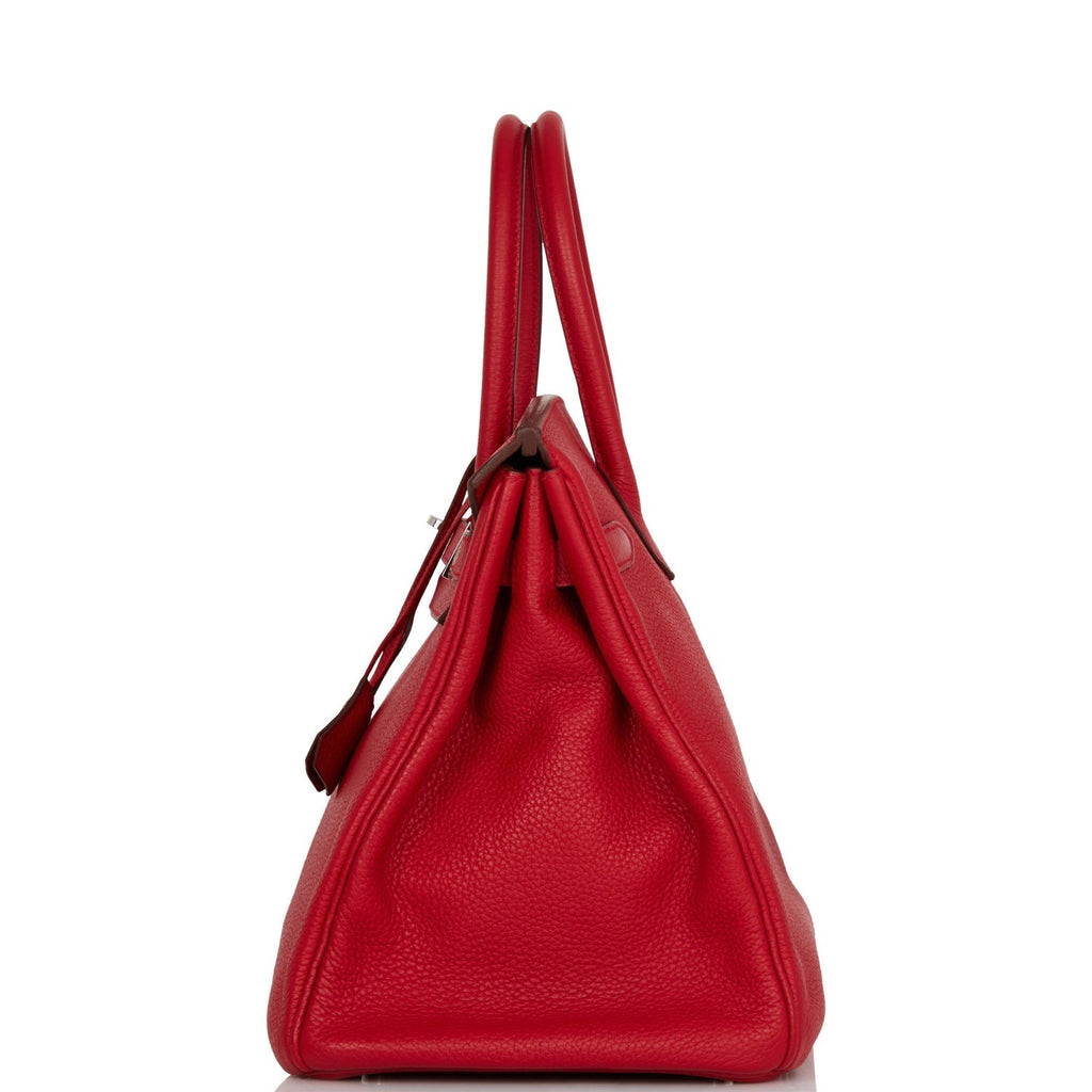 Pre-owned Hermes Birkin 35 Rouge Casaque Clemence Palladium Hardware