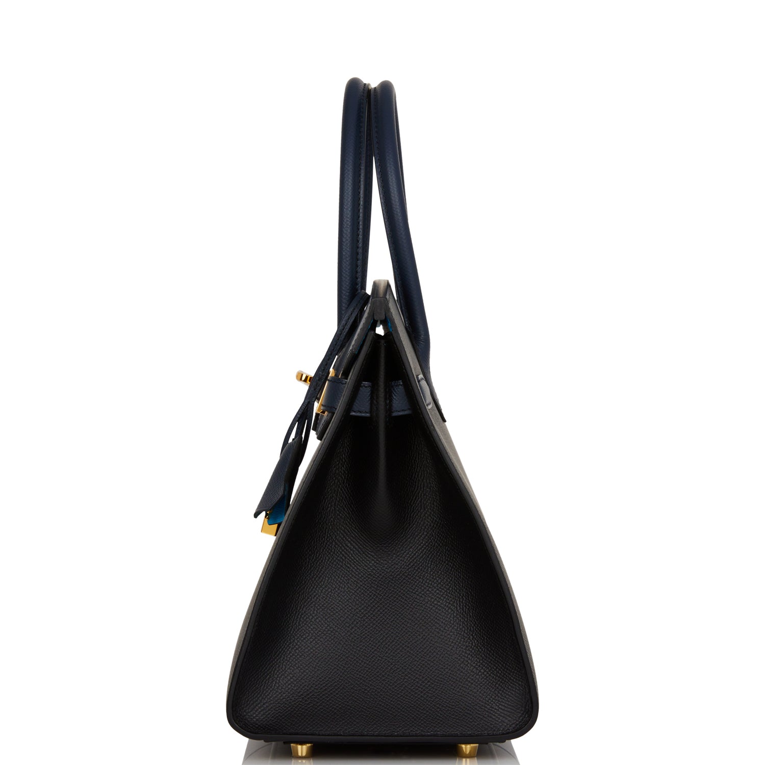 Hermes Birkin 30 Casaque Black, Bleu Indigo and Bleu Zanzibar Epsom Gold Hardware