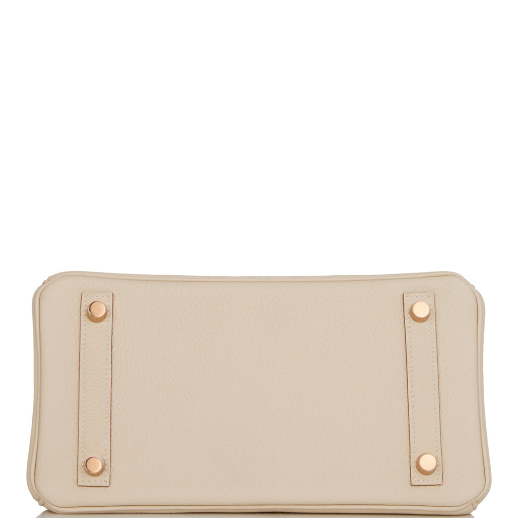 Hermes Birkin 25 Craie Togo Rose Gold Hardware