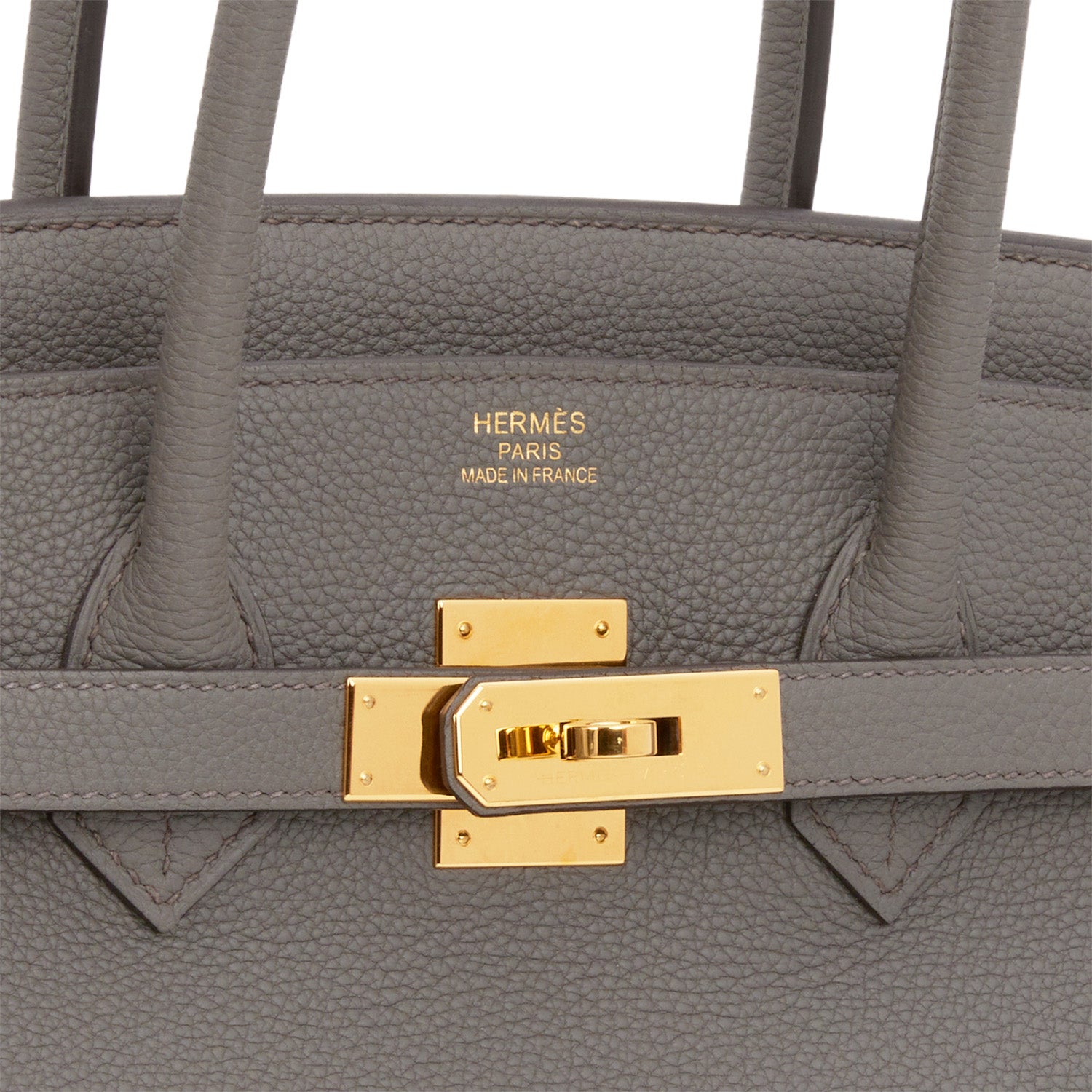Pre-owned Hermes Birkin 35 Etain Togo Gold Hardware