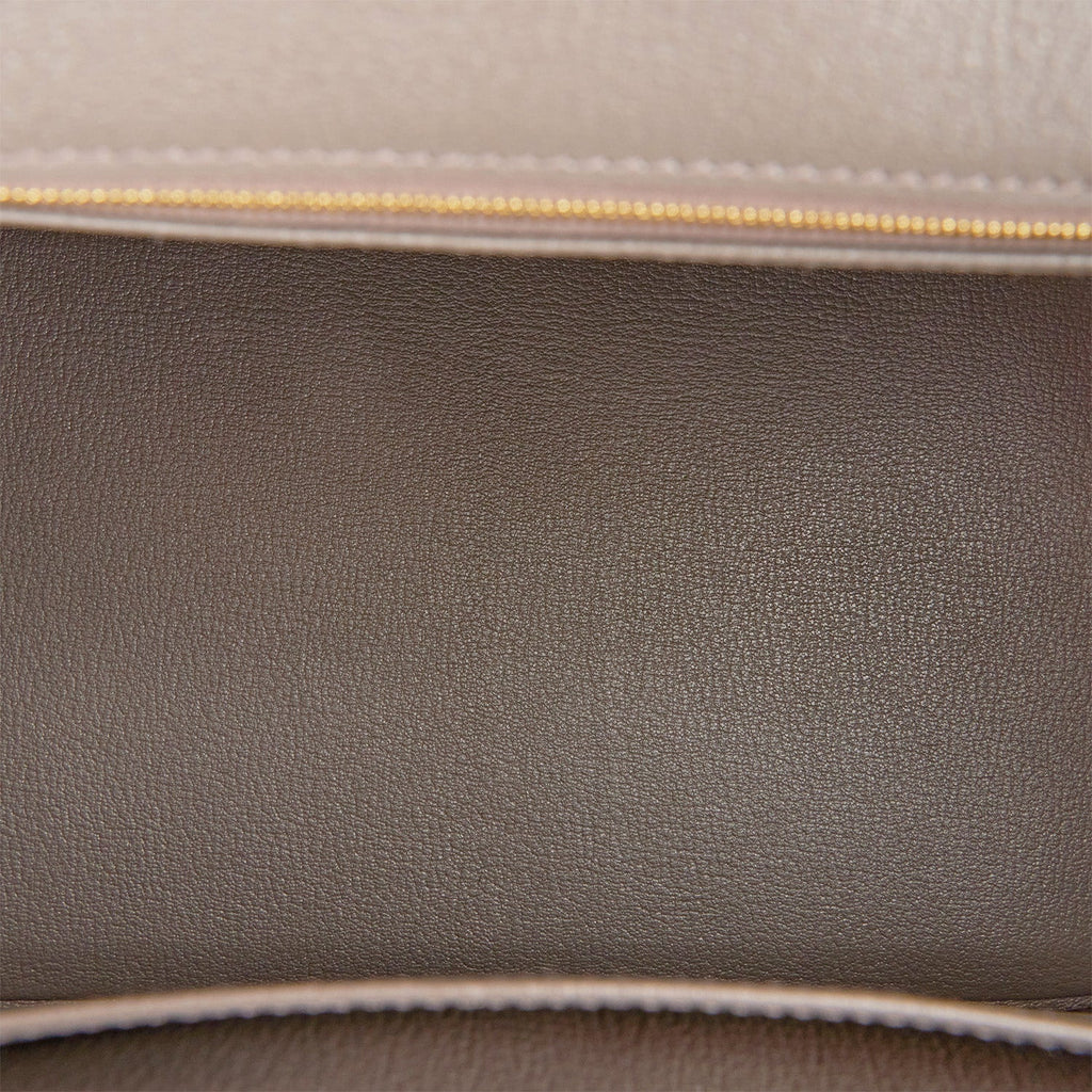 Pre-owned Hermes Birkin 35 Etain Togo Gold Hardware