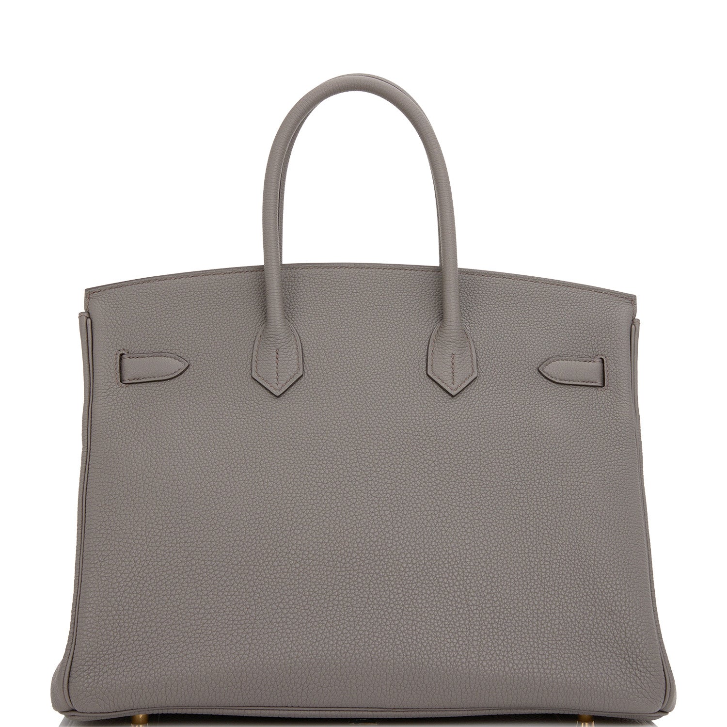 Pre-owned Hermes Birkin 35 Etain Togo Gold Hardware