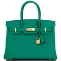 Hermes Birkin 30 Vert Jade Epsom Gold Hardware