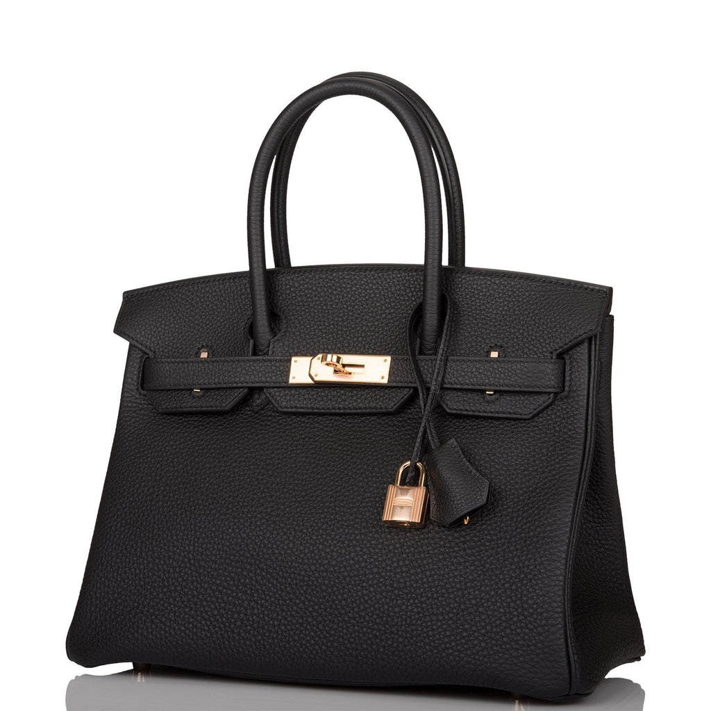 Hermes Birkin 30 Black Togo Rose Gold Hardware