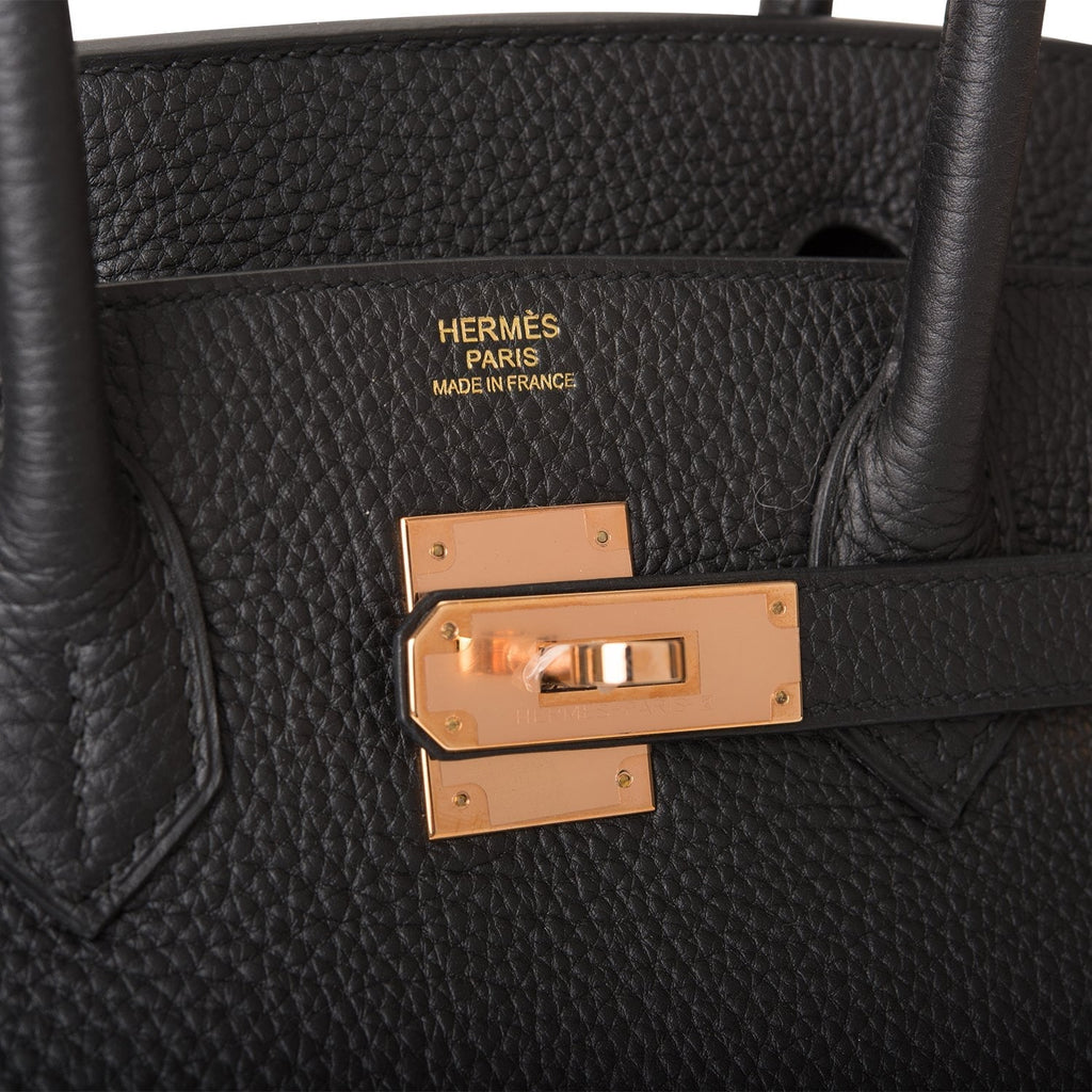 Hermes Birkin 30 Black Togo Rose Gold Hardware