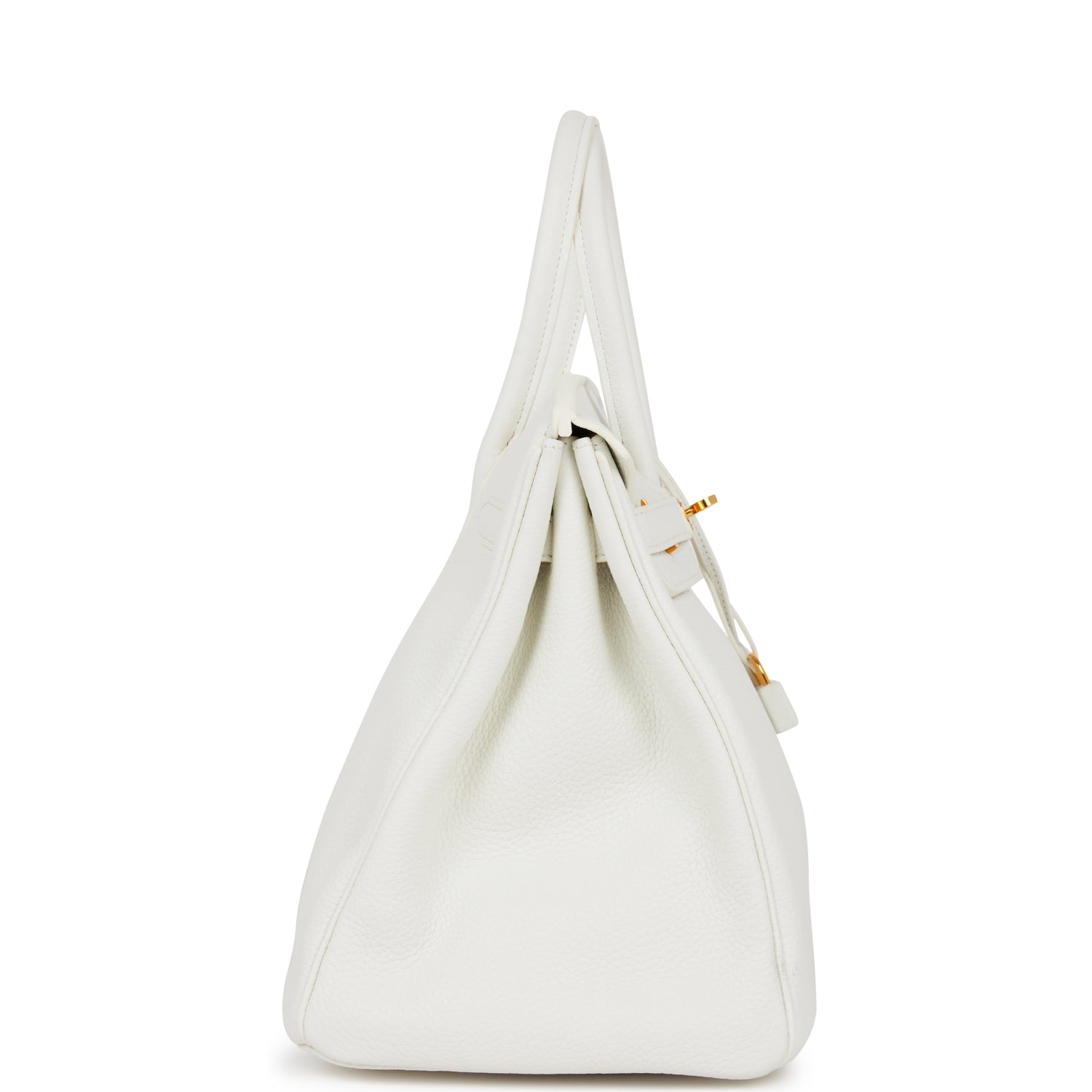 Pre-owned Hermes Birkin 35 White Clemence Gold Hardware