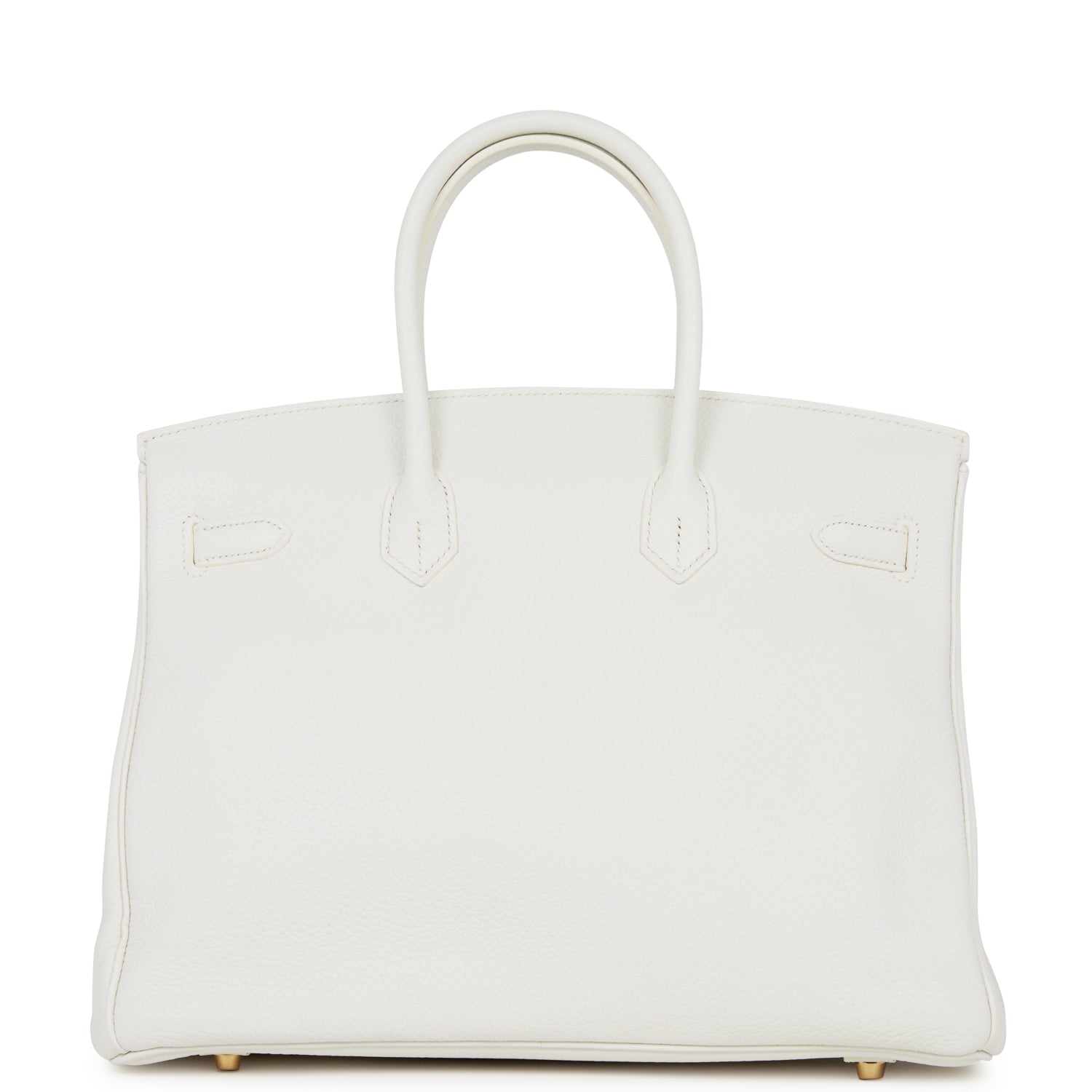 Pre-owned Hermes Birkin 35 White Clemence Gold Hardware