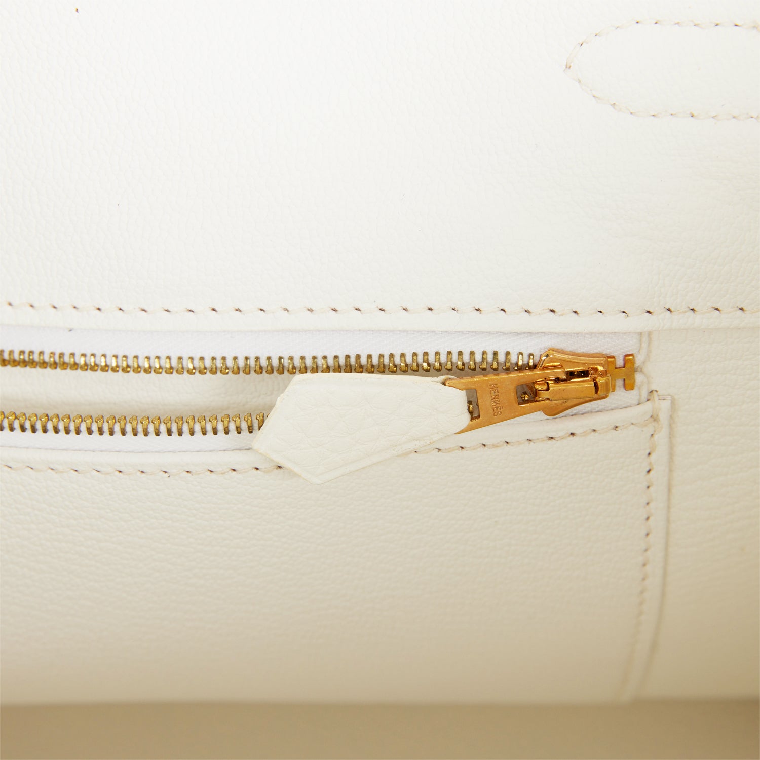 Pre-owned Hermes Birkin 35 White Clemence Gold Hardware