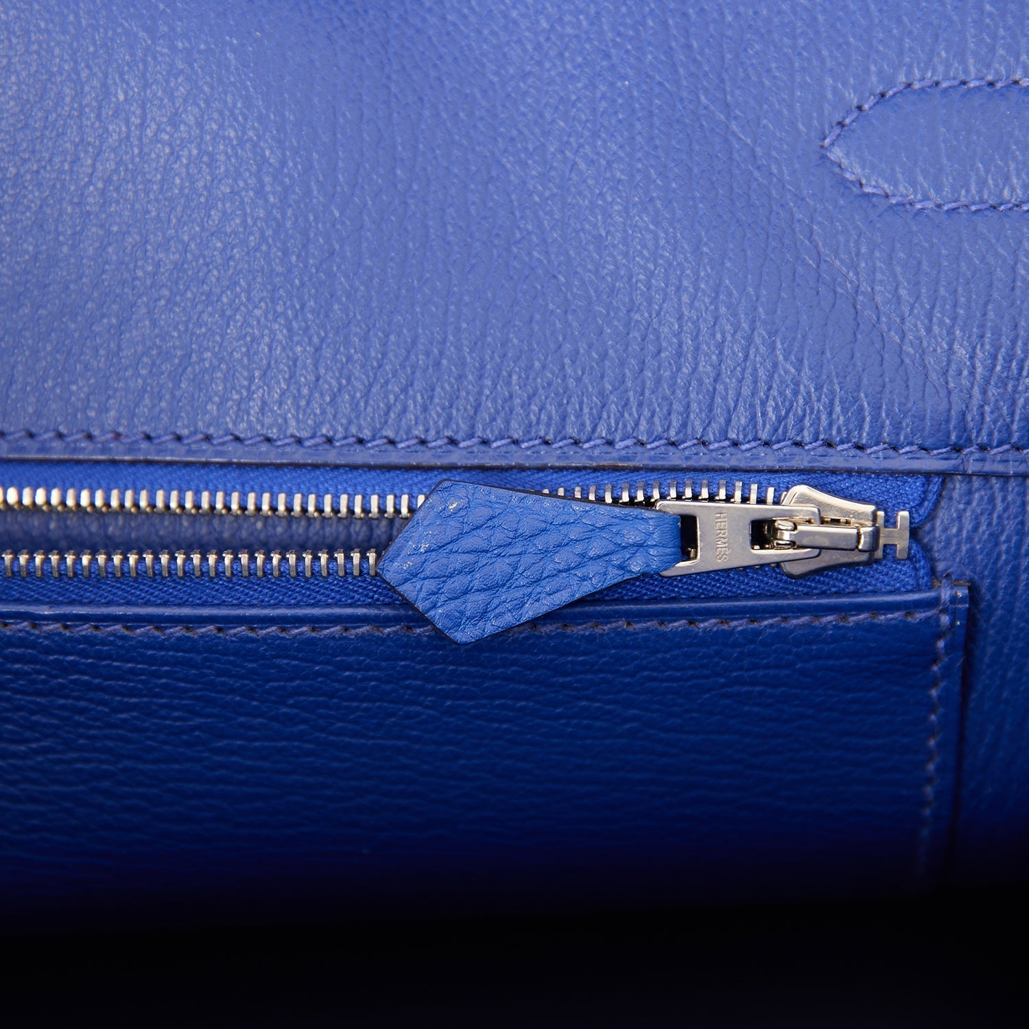 Pre-owned Hermes Birkin 35 Bleu Electric Togo Palladium Hardware