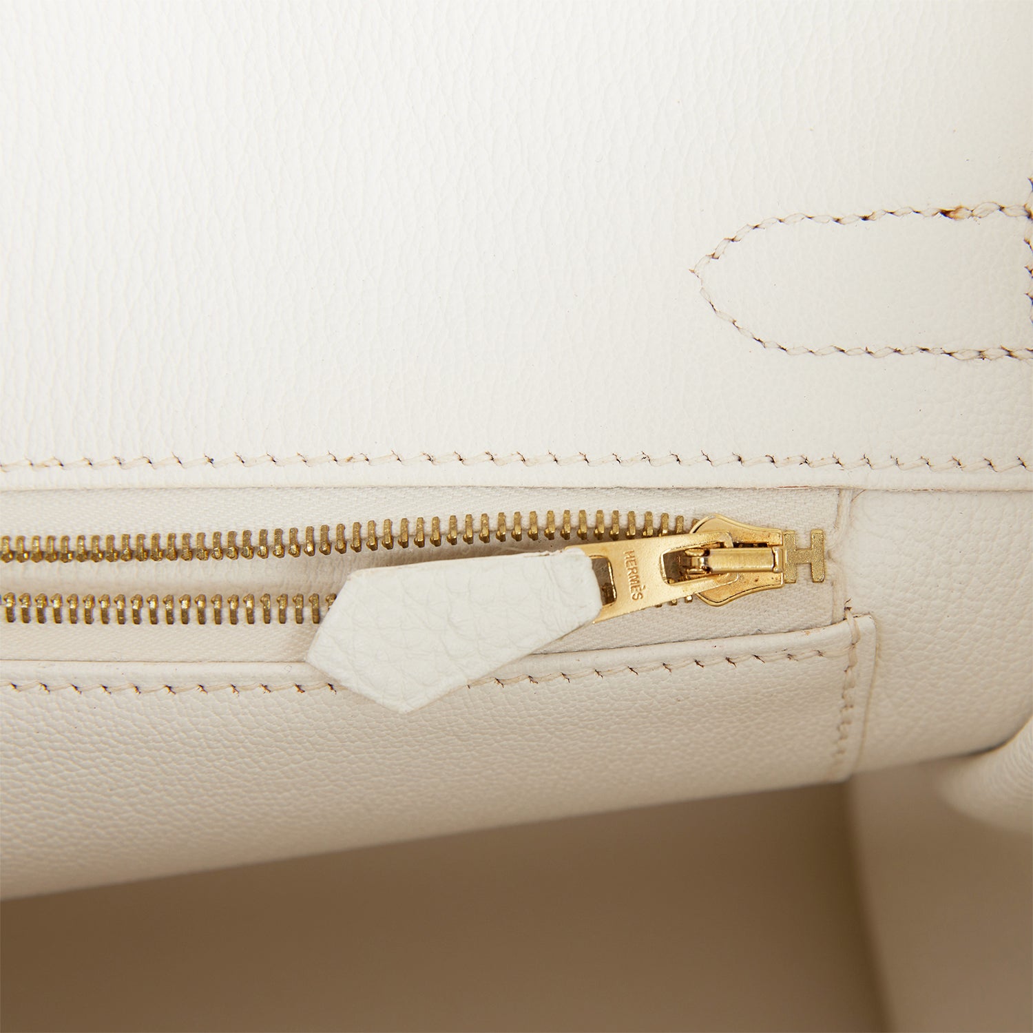 Pre-owned Hermes Birkin 30 White Clemence Gold Hardware