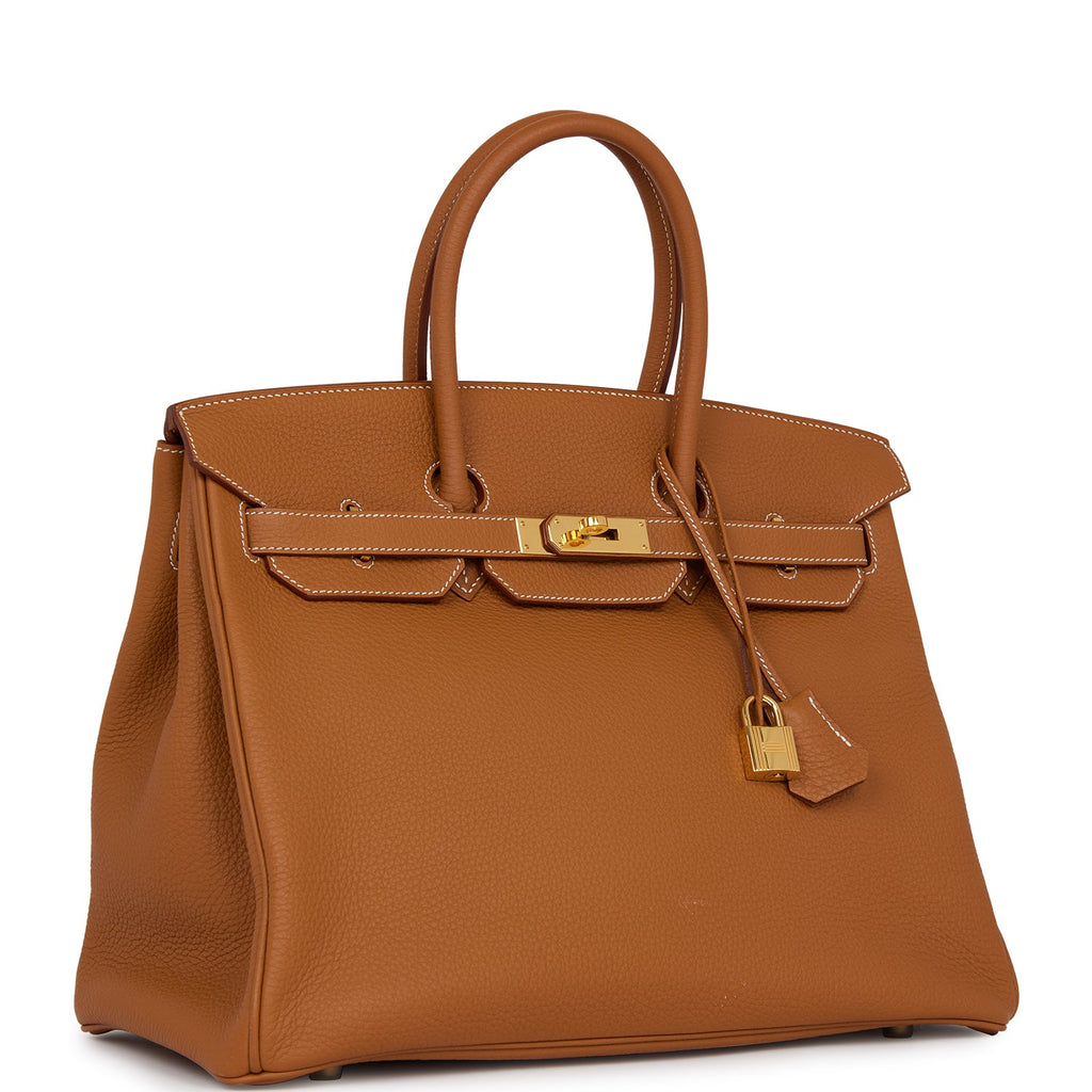 Pre-owned Hermes Birkin 35 Gold Togo Gold Hardware