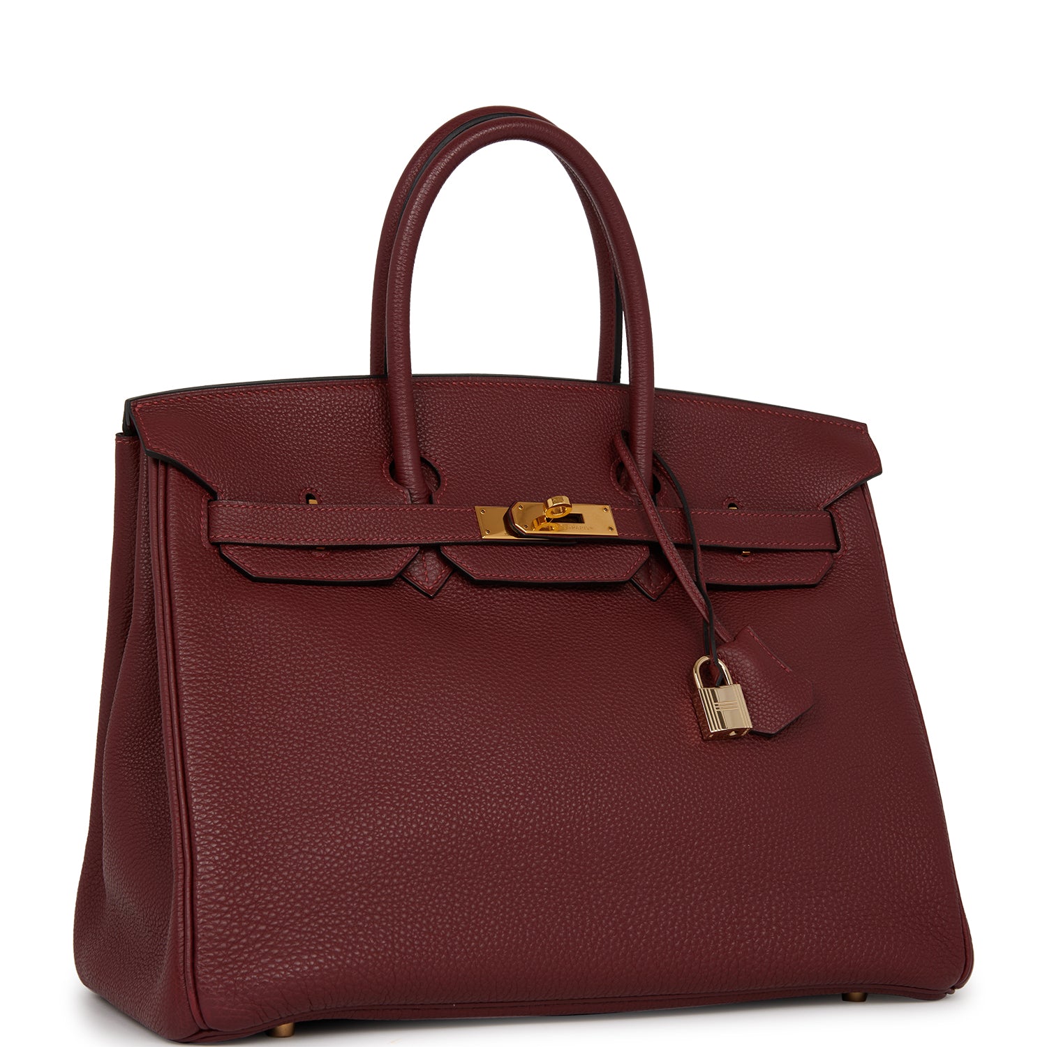 Pre-owned Hermes Birkin 35 Rouge H Togo Gold Hardware Deposit