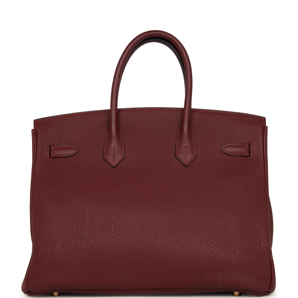 Pre-owned Hermes Birkin 35 Rouge H Togo Gold Hardware Deposit