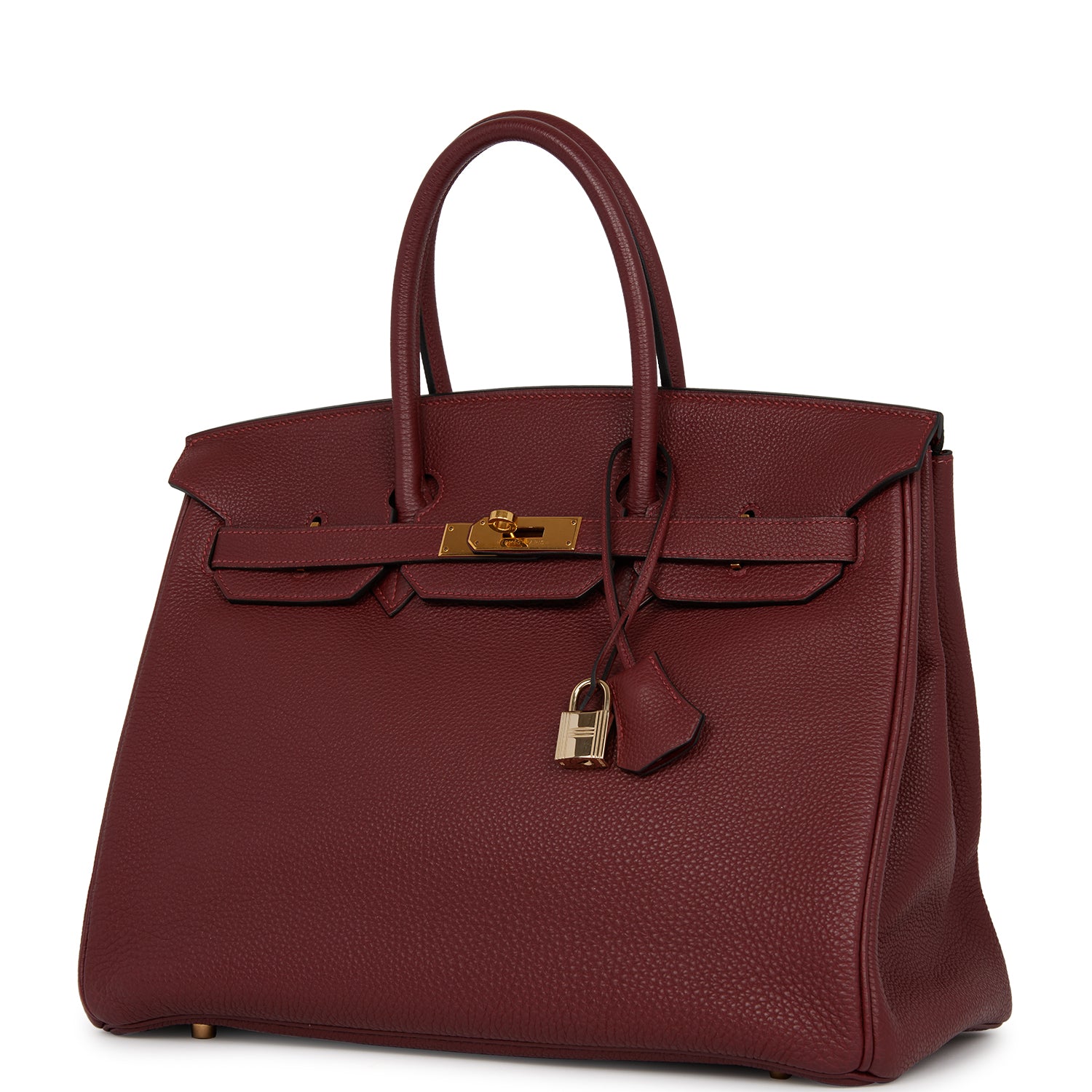 Pre-owned Hermes Birkin 35 Rouge H Togo Gold Hardware Deposit