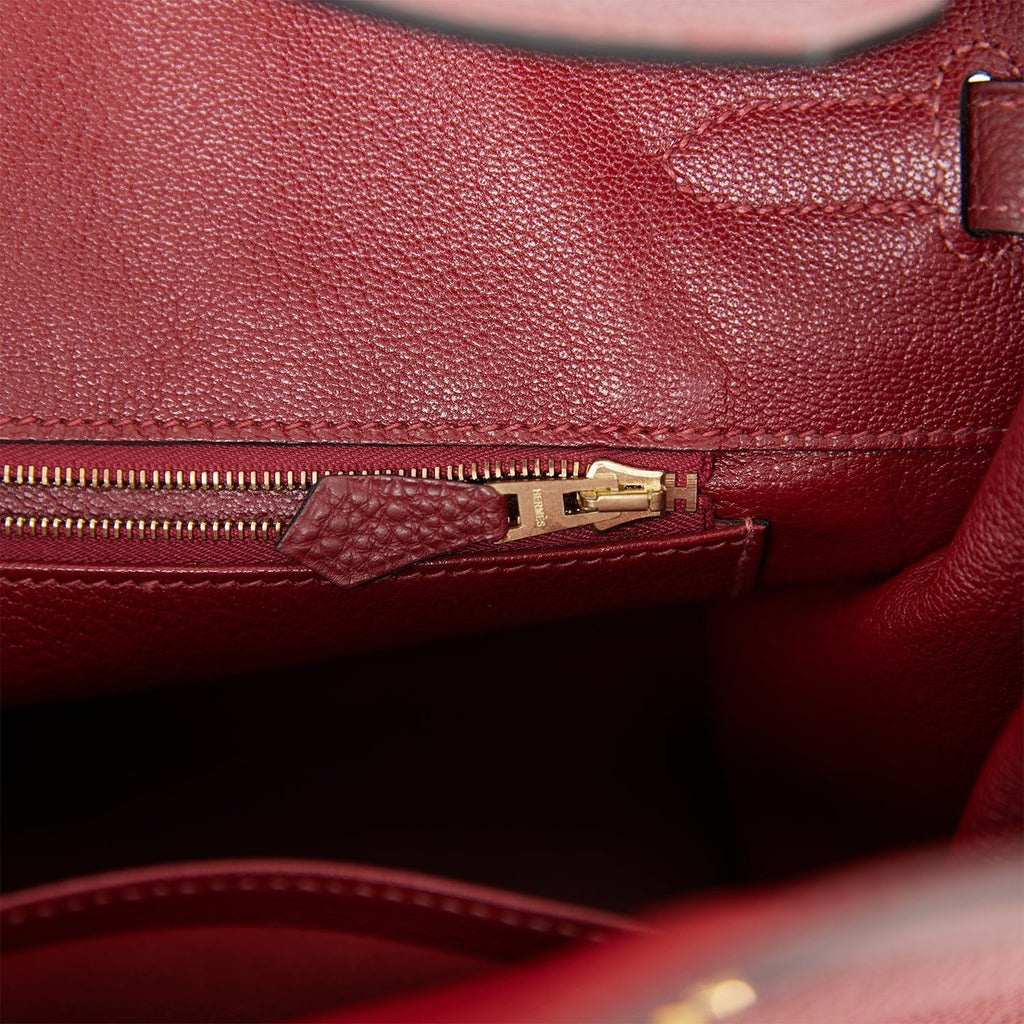 Pre-owned Hermes Birkin 35 Rouge H Togo Gold Hardware Deposit