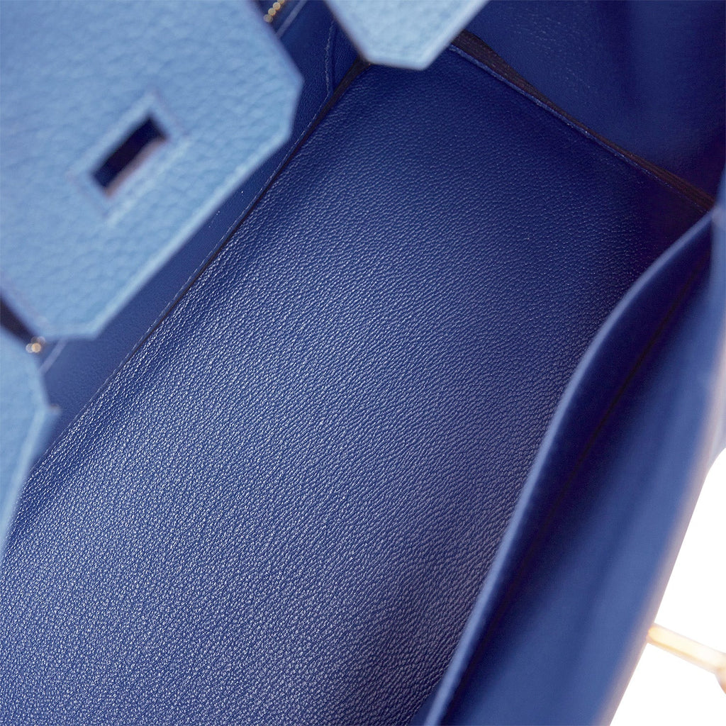 Hermes Birkin 25 Bleu France Togo Gold Hardware
