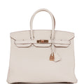 Pre-owned Hermes Birkin 35 Craie Togo Rose Gold Hardware - Payment 3 of 3