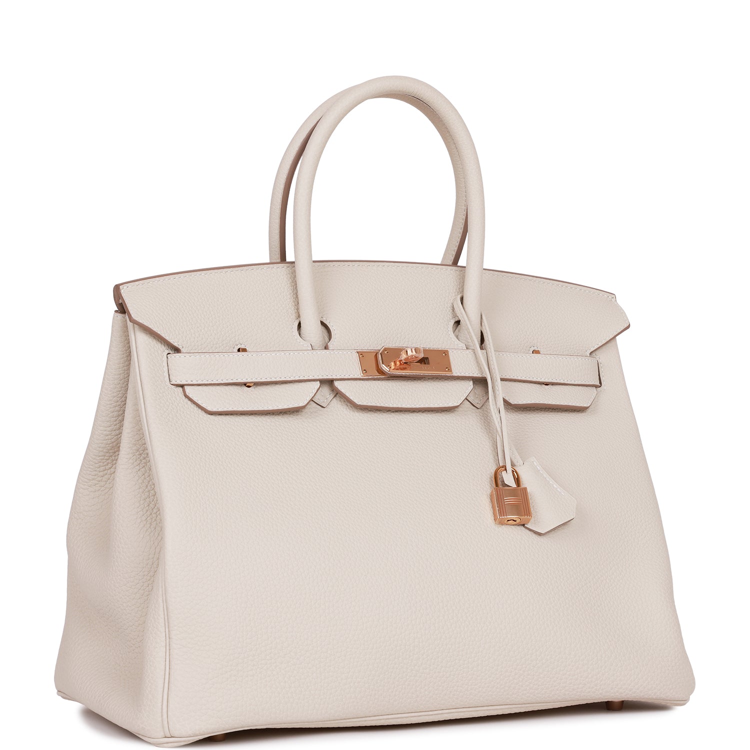 Pre-owned Hermes Birkin 35 Craie Togo Rose Gold Hardware