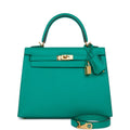 Hermes Kelly Sellier 25 Vert Jade Epsom Gold Hardware