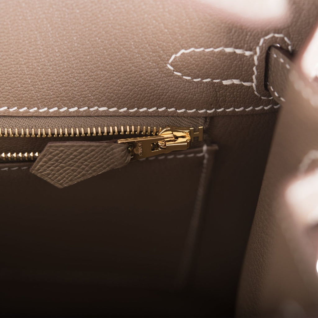Hermes Birkin Sellier 25 Etoupe Epsom Gold Hardware