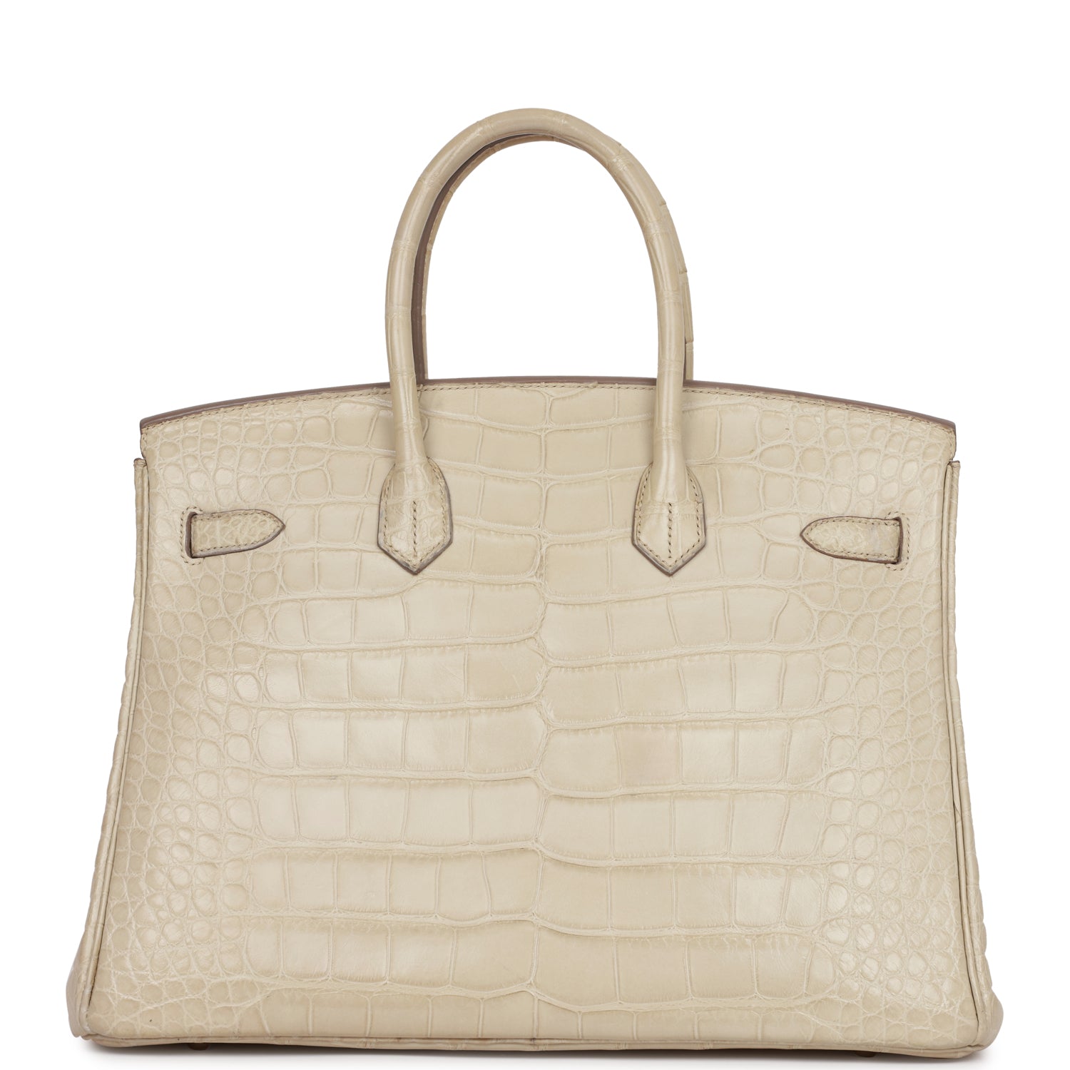 Pre-owned Hermes Birkin 35 Beton Matte Alligator Palladium Hardware