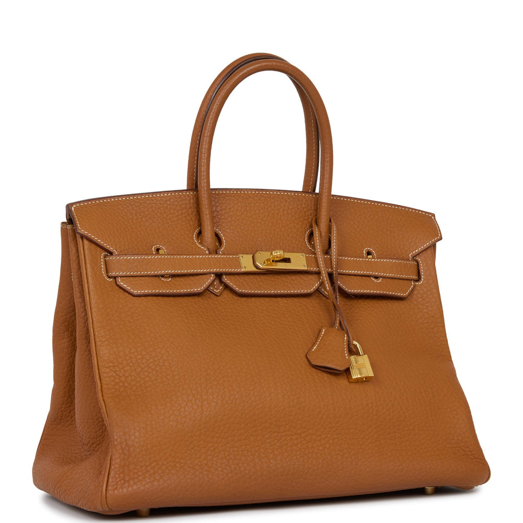 Pre-owned Hermes Birkin 35 Gold Togo Gold Hardware