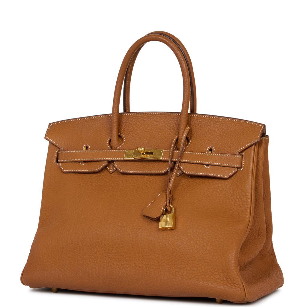 Pre-owned Hermes Birkin 35 Gold Togo Gold Hardware