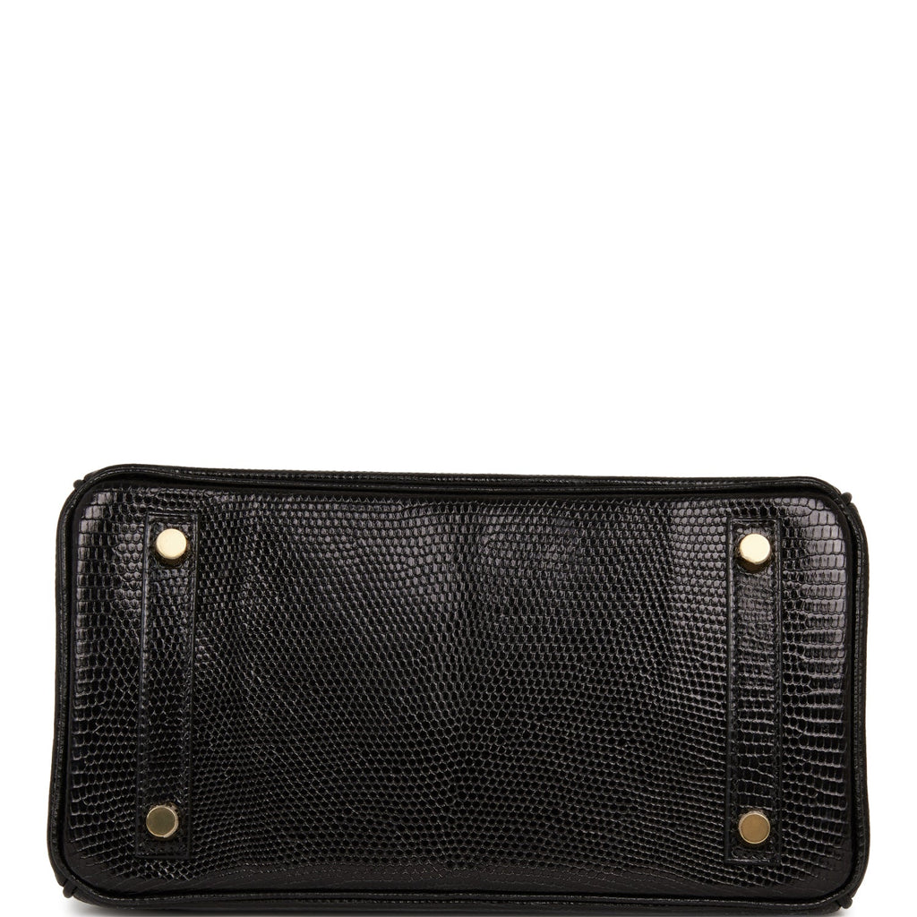 Hermes Birkin 25 Black Lizard Gold Hardware