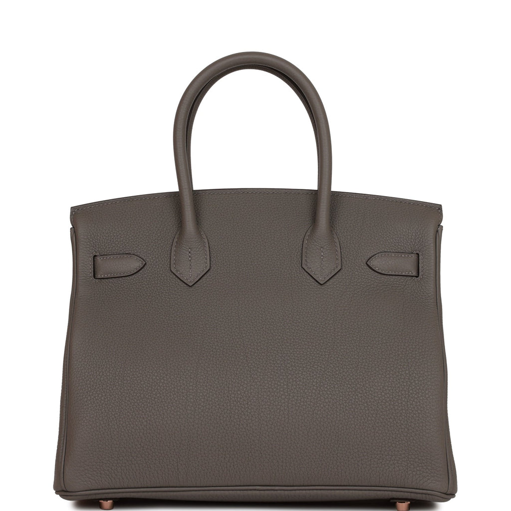 Hermes Birkin 30 Gris Meyer Togo Rose Gold Hardware