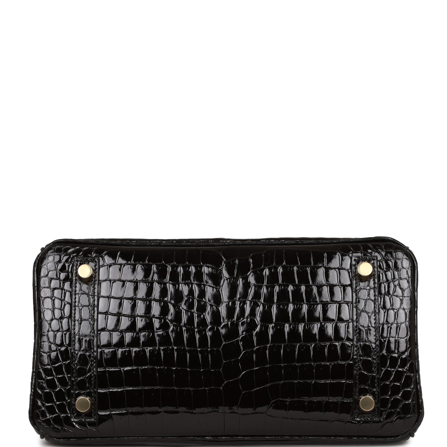 Hermes Birkin 25 Black Shiny Porosus Crocodile Gold Hardware