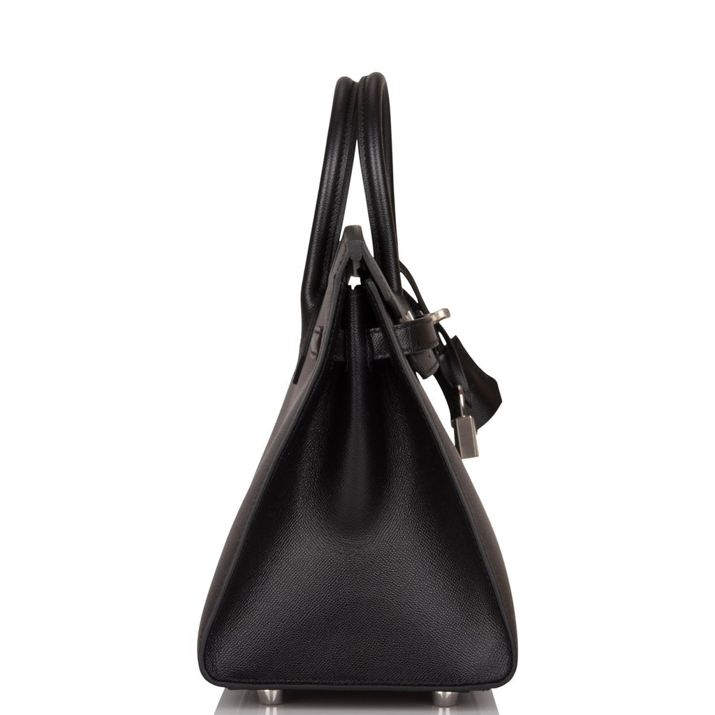 Hermes Birkin Sellier 25 Black Veau Madame Palladium Hardware