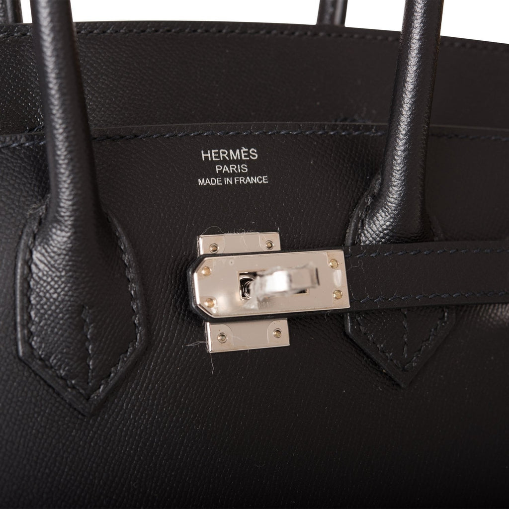 Hermes Birkin Sellier 25 Black Veau Madame Palladium Hardware