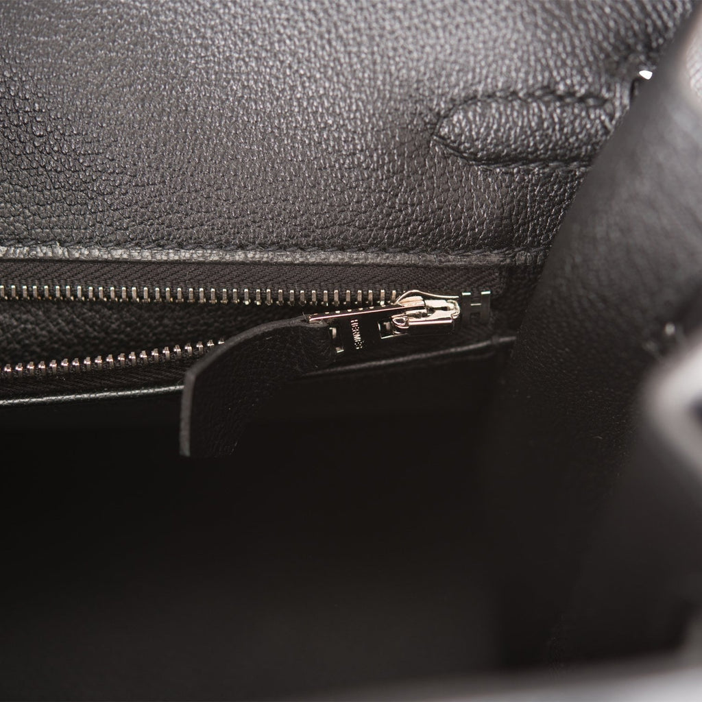 Hermes Birkin Sellier 25 Black Veau Madame Palladium Hardware