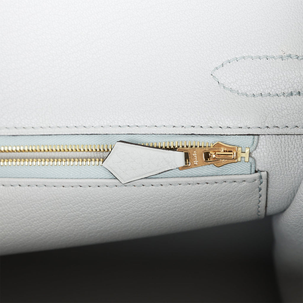 Hermes Birkin 30 Bleu Pale Clemence Gold Hardware