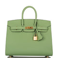 Hermes Birkin Sellier 25 Vert Criquet Epsom Gold Hardware