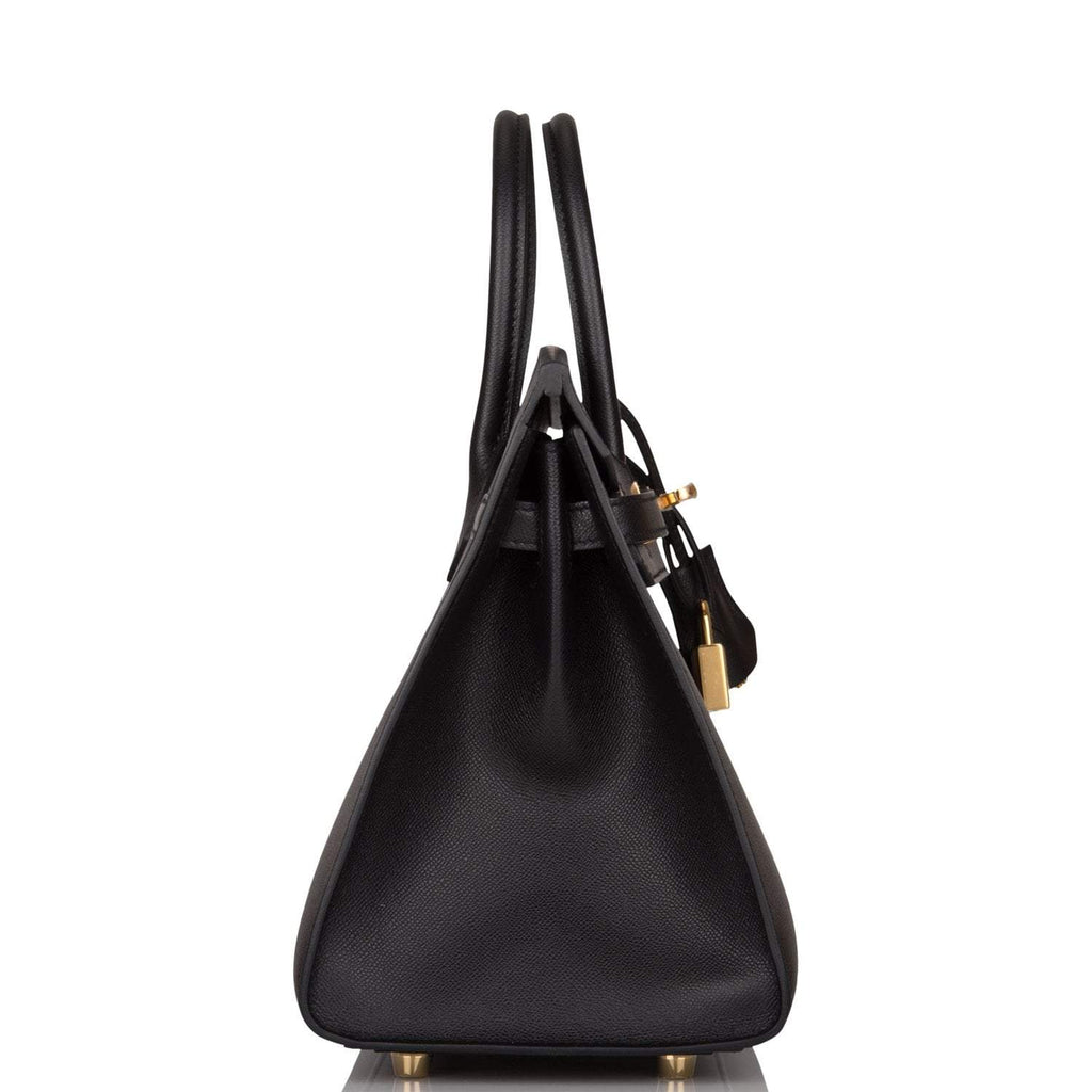 Hermes Birkin Sellier 25 Black Veau Madame Gold Hardware