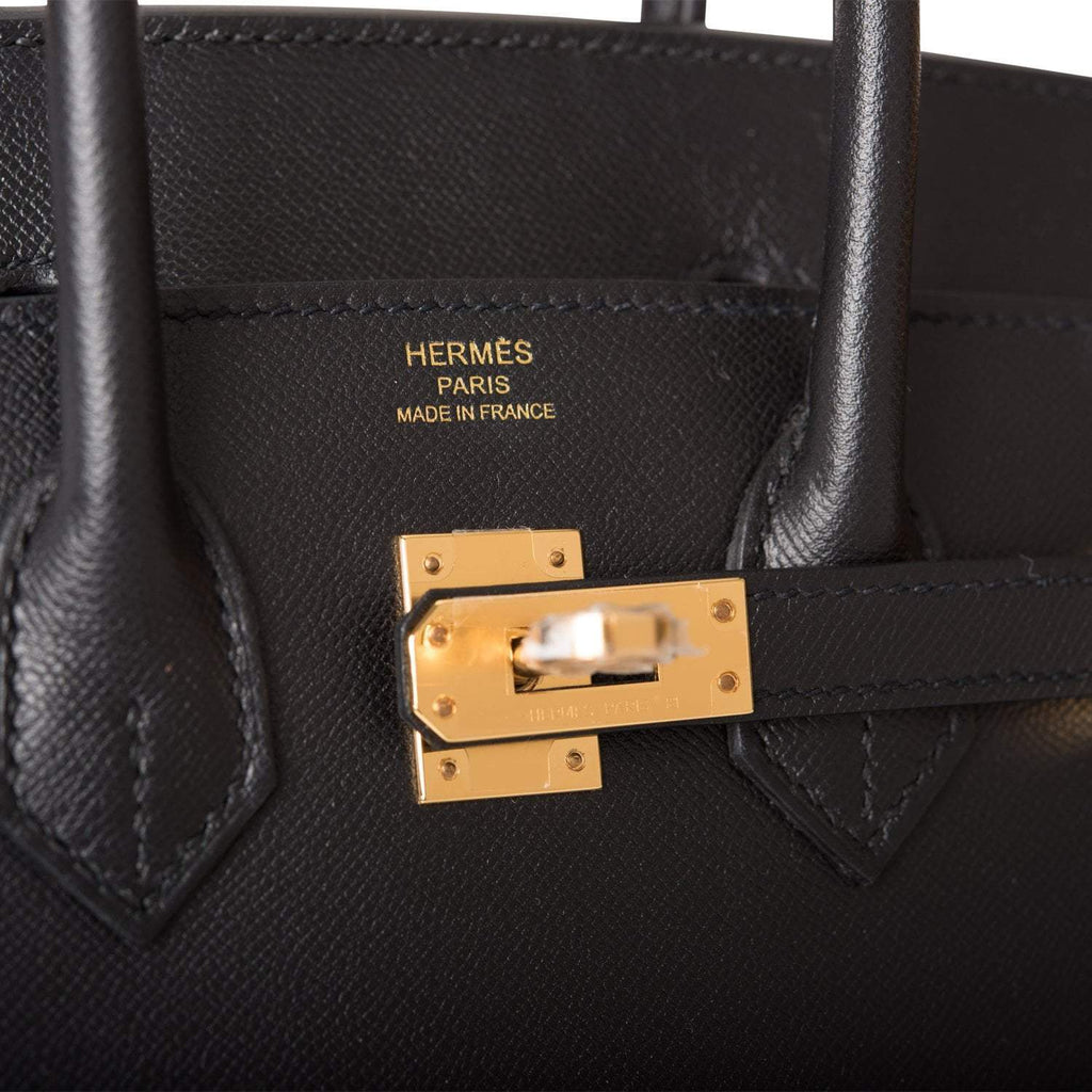 Hermes Birkin Sellier 25 Black Veau Madame Gold Hardware