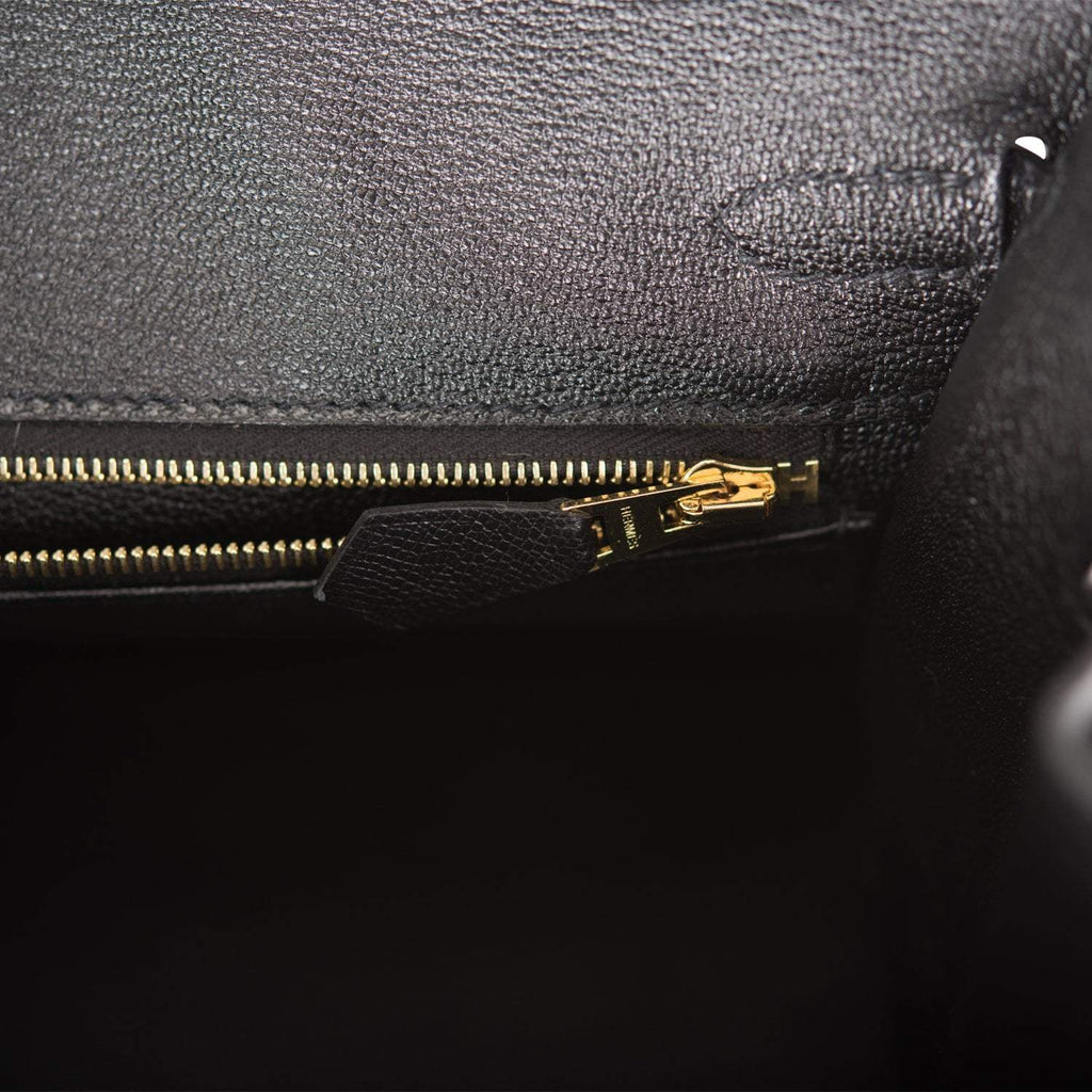 Hermes Birkin Sellier 25 Black Veau Madame Gold Hardware
