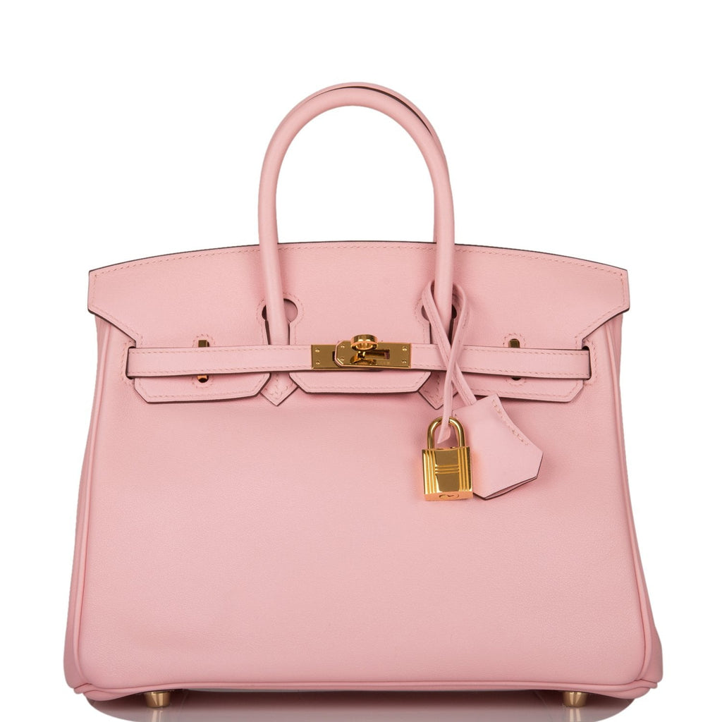 Pre-owned Hermes Birkin 25 Rose Sakura Swift Gold Hardware