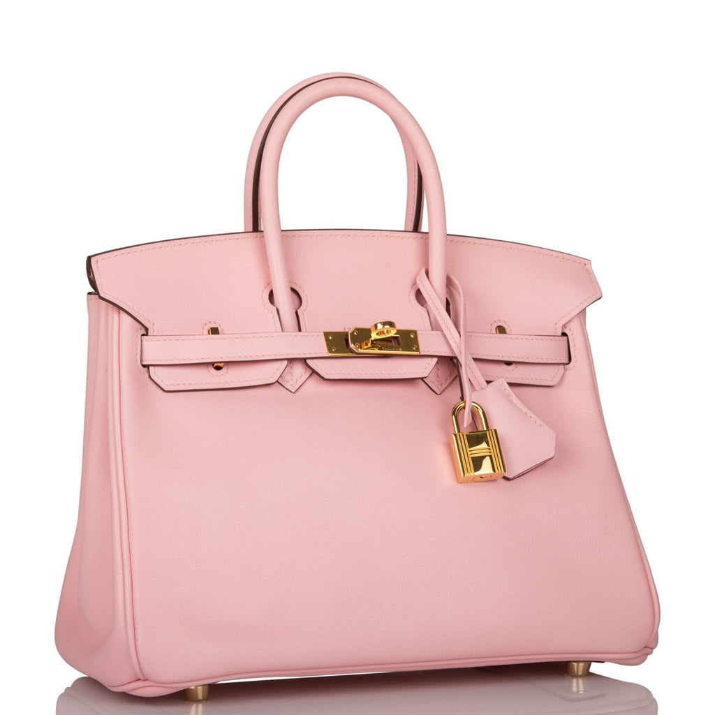 Pre-owned Hermes Birkin 25 Rose Sakura Swift Gold Hardware