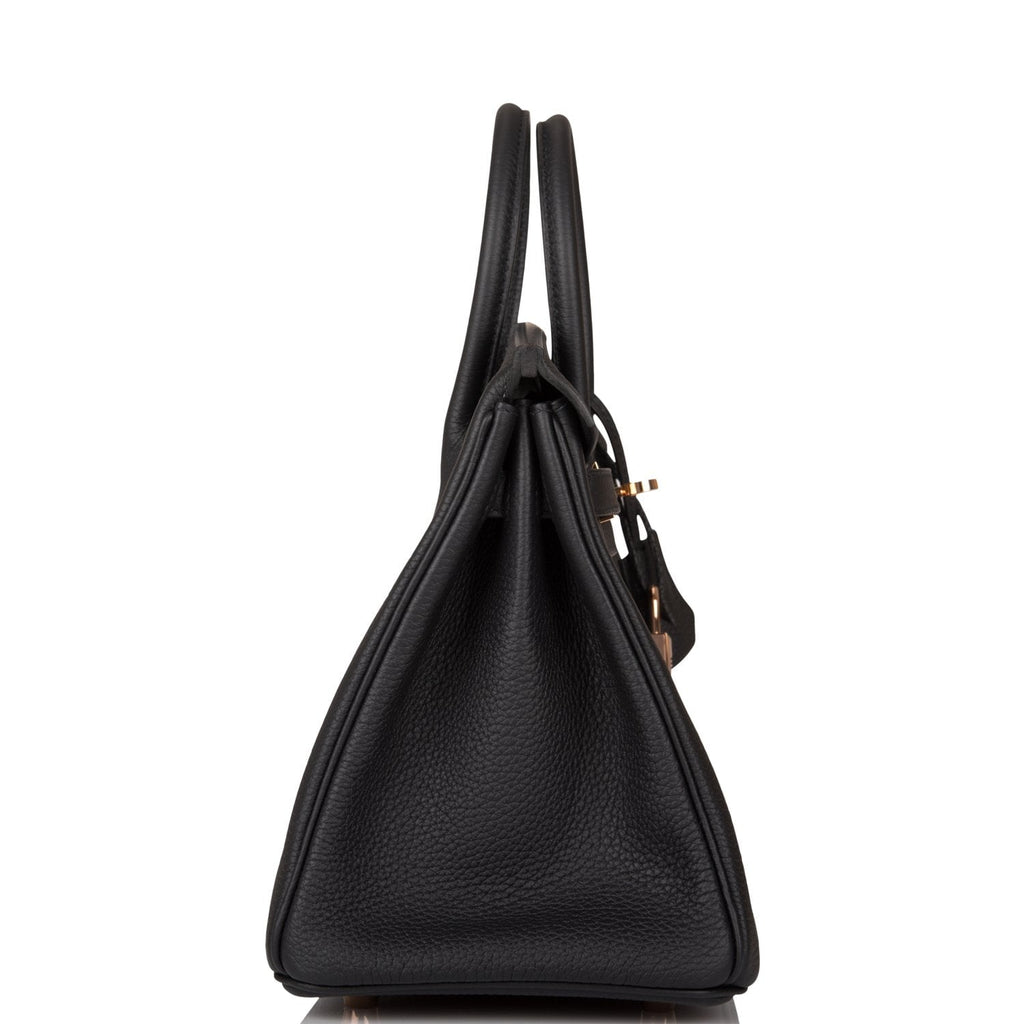 Hermes Birkin 25 Black Togo Rose Gold Hardware