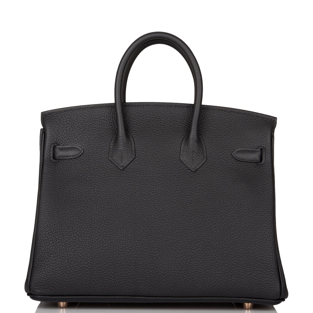 Hermes Birkin 25 Black Togo Rose Gold Hardware